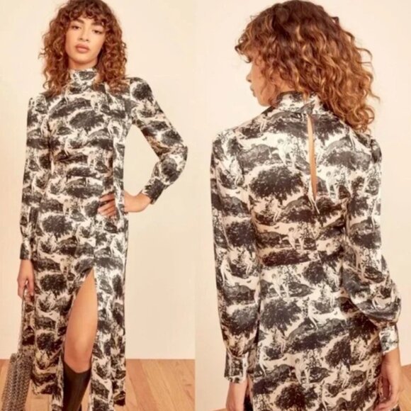 BNWT Reformation Maple Dress Elysian 100% Silk Size 8 - Picture 2 of 6